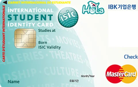 IBK Hola ISIC 국제학생증카드(체크) 카드 이미지